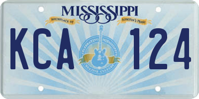 MS license plate KCA124