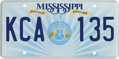 MS license plate KCA135