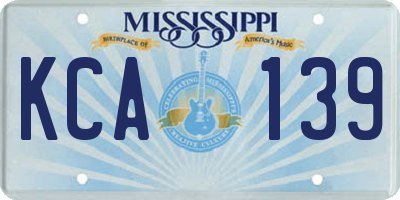 MS license plate KCA139