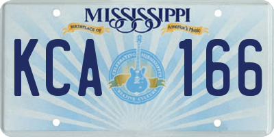 MS license plate KCA166