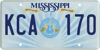 MS license plate KCA170