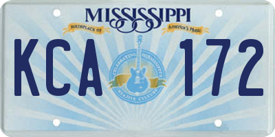MS license plate KCA172