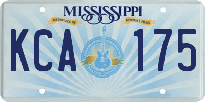 MS license plate KCA175