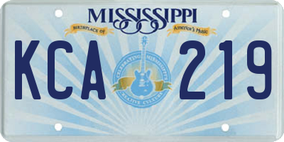MS license plate KCA219