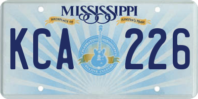 MS license plate KCA226