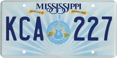 MS license plate KCA227