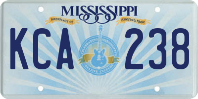 MS license plate KCA238