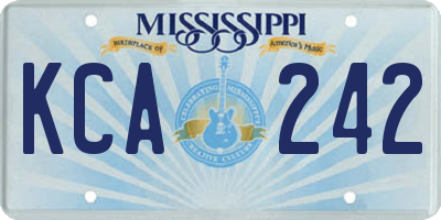 MS license plate KCA242