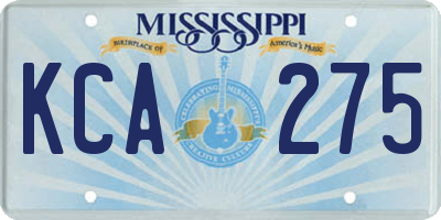 MS license plate KCA275