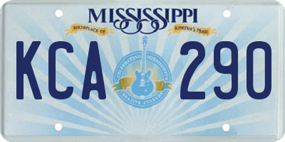 MS license plate KCA290