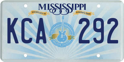 MS license plate KCA292