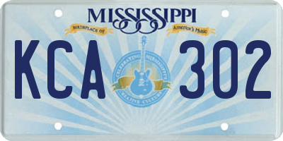 MS license plate KCA302