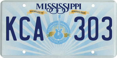 MS license plate KCA303