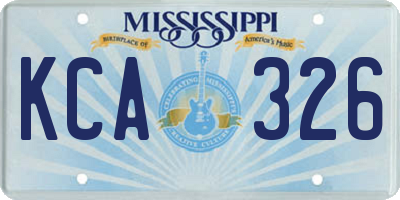MS license plate KCA326