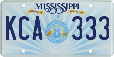 MS license plate KCA333