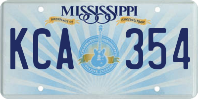 MS license plate KCA354