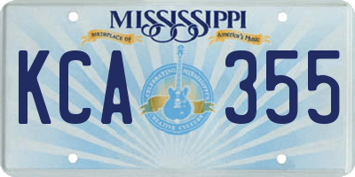 MS license plate KCA355