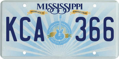 MS license plate KCA366