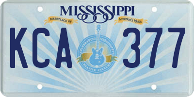 MS license plate KCA377