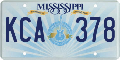 MS license plate KCA378