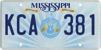 MS license plate KCA381
