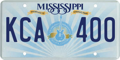 MS license plate KCA400