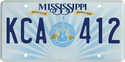 MS license plate KCA412