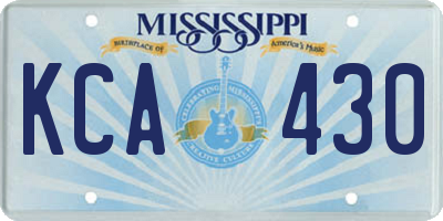 MS license plate KCA430