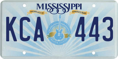 MS license plate KCA443