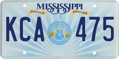 MS license plate KCA475
