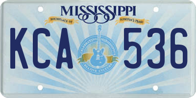 MS license plate KCA536