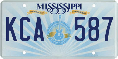 MS license plate KCA587