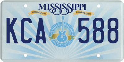 MS license plate KCA588