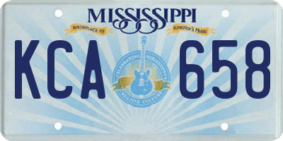 MS license plate KCA658