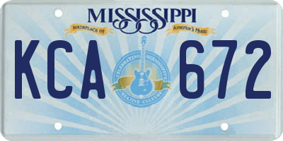 MS license plate KCA672
