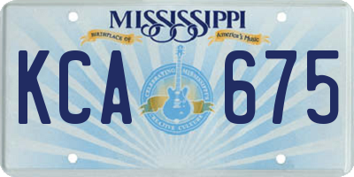 MS license plate KCA675