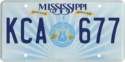 MS license plate KCA677