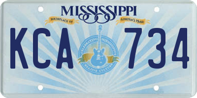 MS license plate KCA734