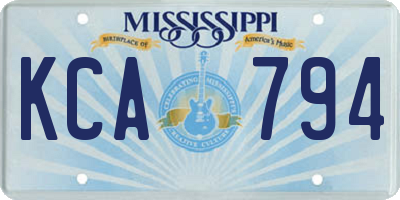 MS license plate KCA794