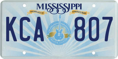 MS license plate KCA807