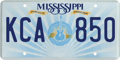 MS license plate KCA850