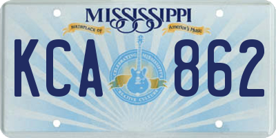 MS license plate KCA862