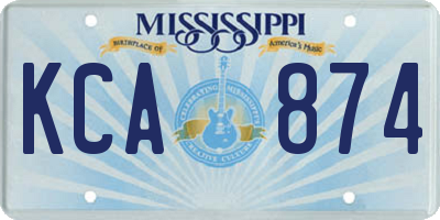 MS license plate KCA874