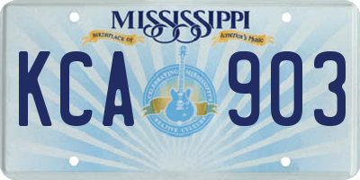 MS license plate KCA903