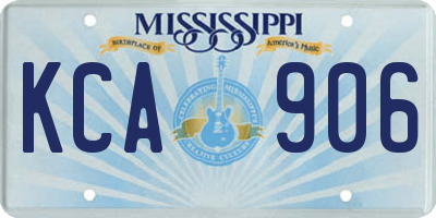 MS license plate KCA906
