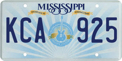 MS license plate KCA925