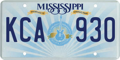 MS license plate KCA930