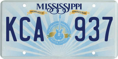 MS license plate KCA937