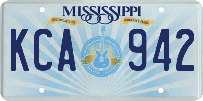 MS license plate KCA942