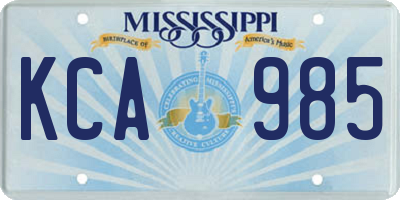 MS license plate KCA985